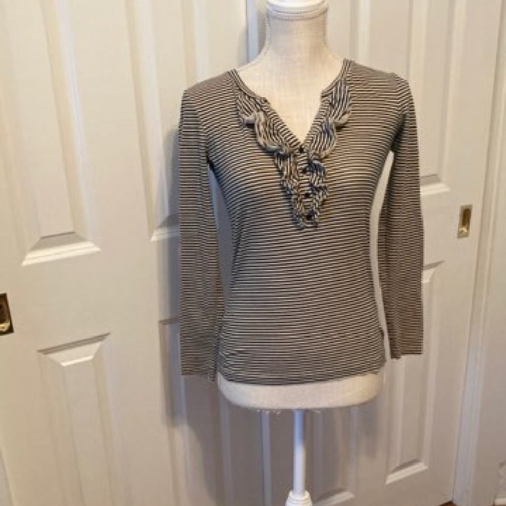 Loft Ruffle Front T-Shirt - Picture 2 of 8